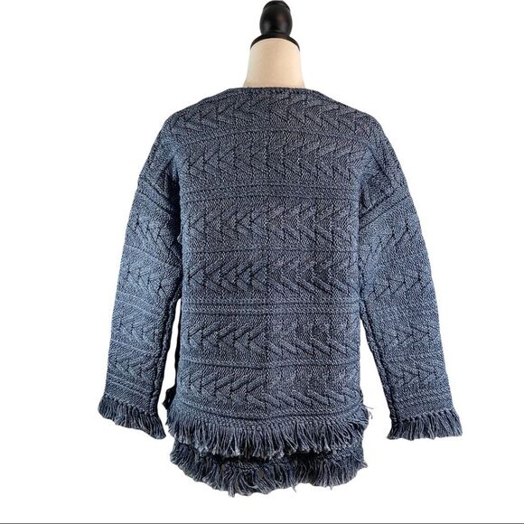 Current Elliott Blue Cable Knit Fringe Sweater Open Front, New w/ Tags, Size 0 - Picture 8 of 12